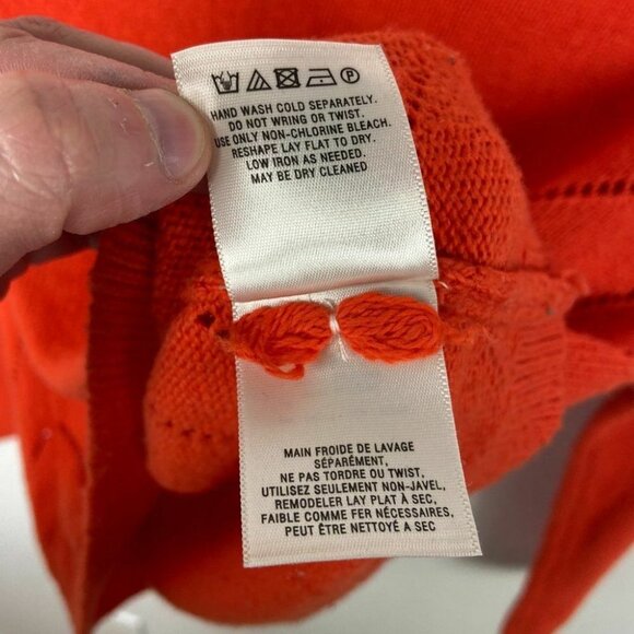 Anthropologie Moth‎ Cashmere V-Neck Ribbon Tie Back Pullover Knit Sweater XS Pet - Picture 10 of 10